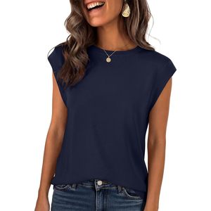 Gilet pull sans manches pour femme, col rond, léger, respirant, tricoté, décontracté, été - Product Image 1