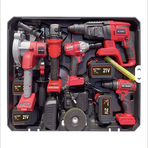 Wholesale OEM Lithium Brushless Motor Cordless Tool Set 5 Pcs Hammer Wrench Angle Drill Saw Aluminum Power Tools PL-5 High Torqu - Product Image 1