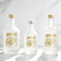 En stock, bouteille en verre givré pour spiritueux de 10 cl, 20 cl, 33 cl, 37,5 cl, 50 cl, pour vodka, whisky, rhum, gin, avec bouchon à vis en aluminium