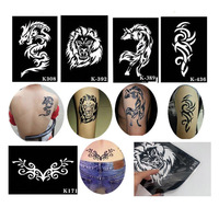 Vente chaude PVC Corps Décoration Henné Pochoirs Autocollant Temporaire Glitter Tatouage Pochoir Papier Art Dessin Mehndi Pochoirs