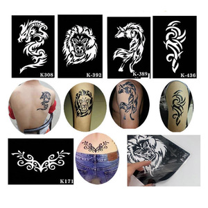 Vente chaude PVC Corps Décoration Henné Pochoirs Autocollant Temporaire Glitter <span class=keywords><strong>Tatouage</strong></span> Pochoir Papier Art <span class=keywords><strong>Dessin</strong></span> Mehndi Pochoirs - Product Image 3