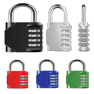 Amazon Hot Selling Resettable Zinc Alloy 4 Digit Heavy Duty Door Black Combination padlock Pad Locks for School Gym Cabinet