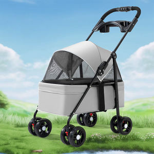 Poussette pliable légère à quatre roues pour animaux de compagnie, style élégant et luxueux, portable pour chats et chiens, idéale pour les sorties – Nouveauté 2025, Vente Flash - Product Image 3