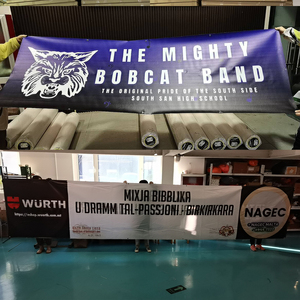 ป้ายโฆษณาโพลีเอสเตอร์พิมพ์ลายตามสั่ง สีทึ<span class=keywords><strong>บ</strong></span> กันน้ำ ทนรั<span class=keywords><strong>ง</strong></span>สียูวี พร้อมห่ว<span class=keywords><strong>ง</strong></span>ตาไก่-พกพาสะดวก - Product Image 4