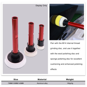 Tige d'extension en alliage d'aluminium rouge M14 de 75 mm, 100 mm, 140 mm pour polisseuse rotative et meuleuse - Product Image 4