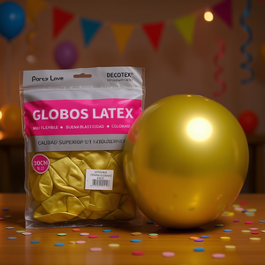 Ballons en latex Party Love 30 cm Or Chrome Métallique Décorations de fête - Product Image 2