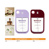 Flacon pulvérisateur vide personnalisé de 40 ml en PETG avec pompe, format carte de crédit, pour parfum, brume, soins de la peau, désinfectant pour les mains, emballage cosmétique