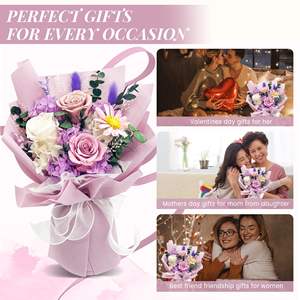 Заводская оптовая продажа, подарки на день валинтина, Новое поступление, сохраненные розы, голова, стабилизация вечной цветочной композиции, украшение - Product Image 4