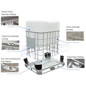 Hwashi IBC Automatic Bending Machine for IBC Tank Tote Frame Automatic Welding Production Line for 1000L IBC