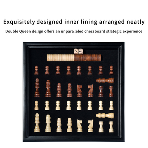 Backgammon <span class=keywords><strong>2</strong></span> trong <span class=keywords><strong>1</strong></span> và quân cờ hộp cờ vua đặt sơn da cao cấp trò chơi gia đình Câu Đố phổ biến - Product Image 3