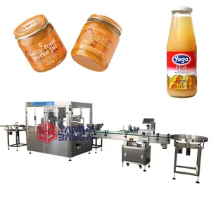 YB-NJ4 linea di produzione automatica di riempimento di barattoli di vetro per maionese/marmellata di frutta per 500ml