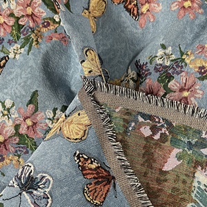 Farfalla fiore Jacquard tessuto pastorale per la casa tessile per cuscino <span class=keywords><strong>di</strong></span> lancio per abbigliamento borsa da Picnic filato colorante tappezzeria - Product Image 3