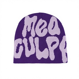 Bonnet Jacquard à Motif Lettres en Gros Y2K Streetwear Mignon et Stylé Hiver Tricoté Unisexe avec Logo Personnalisé - Product Image 5