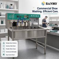 Machine à laver les chaussures automatique commerciale BANMO, nettoyeur de baskets à brosse multiple, équipement de nettoyage en acier inoxydable