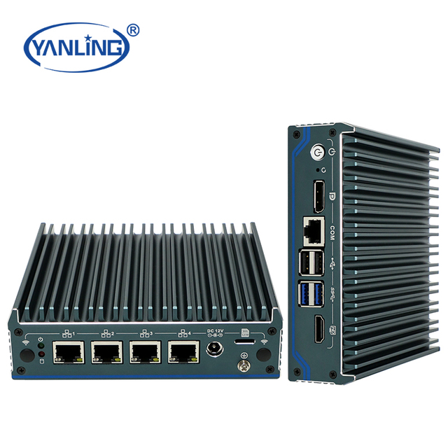 N100 Fanless Mini Server with Micro Firewall DDR4 3200 Memory Industrial Computer Pfsense VPN Router for Multi-LAN Network Stock