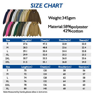 2025 hiver lourd sweat à capuche zippé uni blanc coton Polyester mélange 345GSM hommes surdimensionné fermeture éclair à capuche pour hommes - Product Image 5