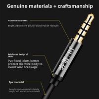 Jinghua Câble audio auxiliaire de haute qualité 3.5 mâle à mâle et mâle à femelle Câble de connexion pour système audio casque de jeu de voiture