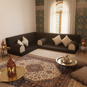Majlis Majlis ชุดโซฟาตั้งพื้นรูปตัว L,ดีไซน์ Majlis แบบอาหรับสามารถปรับแต่งได้ - Product Image 3