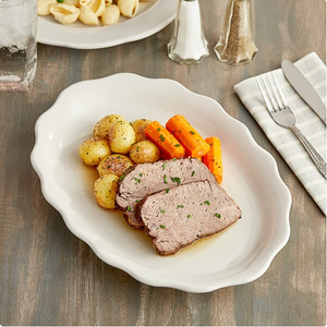 Juego de Platos de Cerámica Color Marfil de Diferentes Tamaños, Plato Ovalado de Lujo de Alta Calidad con Forma de Concha, Platos <span class=keywords><strong>para</strong></span> Cena con Múltiples Usos - Product Image 6