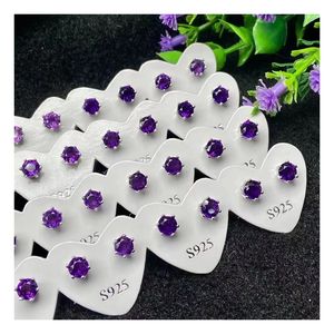 Серьги из натурального хрусталя с шестигранным 925 - Product Image 1