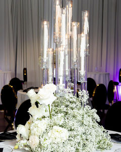 Portacandele in acrilico alto 8 capi 108cm in acrilico porta candelabri decorazione di nozze tavolo centrotavola fioriera candelabro - Product Image 4