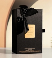 Boîte d'emballage de parfum en carton noir sur mesure, boîte cadeau de luxe pour parfum avec insert pour flacon