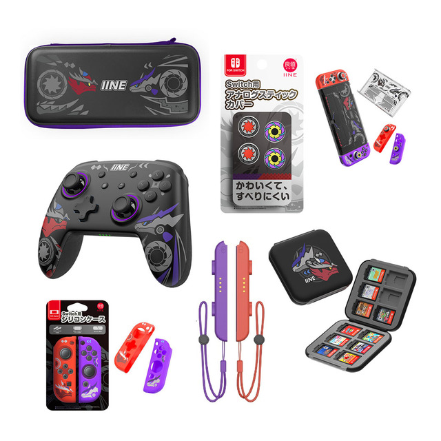 IINE Game Accessories for Nintendo Switch OLED Pokemon Scarlet and Violet Gamepad Storage case Joystick Caps Grips Shell Cases