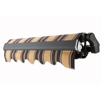 Auvent rétractable à cadre en aluminium - Pour mur, avant-toit, porte - Revêtement en PVC, projection maximale de 21 m, pliable et télescopique