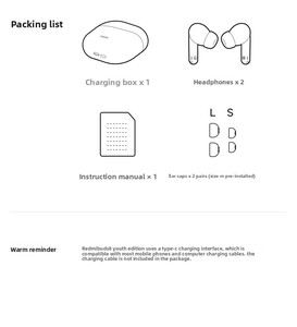 Écouteurs intra-auriculaires TWS Xiao Mi REDMI Buds 8 Youth <span class=keywords><strong>Edition</strong></span> avec réduction de bruit active (ANC) de 42 dB, haut-parleur de 12,4 mm, double microphone et longue autonomie - Product Image 6