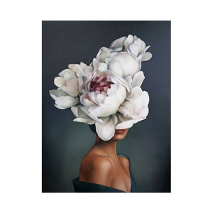 Flowers Hat Woman Abstract Wall Art Picture Canvas Painting Poster Print Decor Wall Art Pictures Living Room Decoration