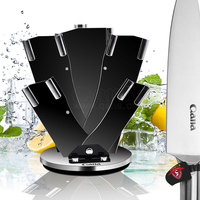 Ensemble de couteaux de chef blancs en acier inoxydable de haute qualité Ensemble de blocs de couteaux de cuisine
