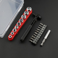 Set Obeng Ratchet Baja 22-in-1 Serbaguna dengan Mata Obeng Hex dan Torx yang Dapat Dibalik, Peralatan Tangan Multi-Fungsi untuk Perbaikan