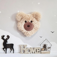 Peluche géante personnalisée tête de renne, vache des Highlands, ours en fausse fourrure, jouet animal à suspendre au mur pour décoration de fête de Noël