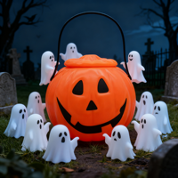 Seau à bonbons en plastique Yaode pour Halloween, grand format, pour enfants, décoration d'intérieur pour l'automne, vente en gros