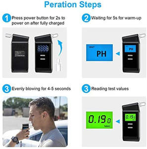 Testeur d'alcool numérique de haute précision alcootest capteur de pile à combustible 123 enregistre 5s réponse compteur d'alcool Portable pour personnel - Product Image 3