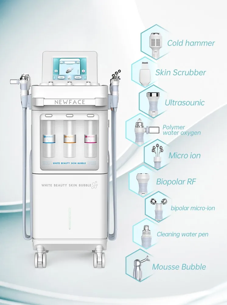 9 az 1-ben többfunkciós mikrodermoabráziós arcápoló gép | H2O2 Bubble Skin Care tisztító és csiszoló szépségápoló eszköz [mikrodermoabrázió, bőrápolás]