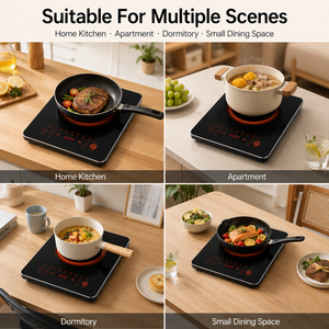 Table de cuisson à induction électrique en céramique de haute qualité, commande tactile, brûleur unique, boîtier en acier inoxydable, chauffage rapide, pour comptoir - Product Image 6