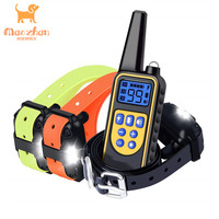 Collar eléctrico de entrenamiento para perros de 800m, impermeable, con Control remoto para mascotas, Collar de entrenamiento recargable para perros con sonido de vibración de choque