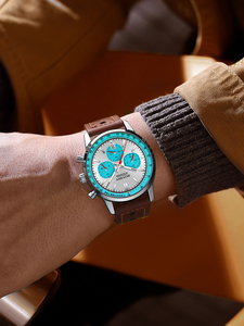 AOCASDIY jam tangan bisnis pria, arloji pesona mewah terbatas modis tahan air konografi kulit - Product Image 4