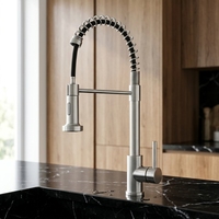 Robinet de cuisine en acier inoxydable 304 à montage sur plan, avec douchette extractible rotative à 360 degrés et cartouche céramique, design moderne, vente chaude