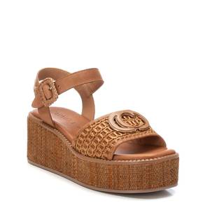Sandales compensées à bout ouvert pour femme Carmela en cuir véritable, plateforme rehaussante, chaussures d'été - Product Image 2