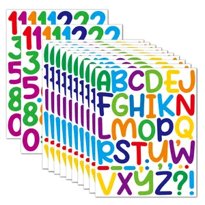 2 Inches Colored Vinyl Alphabet Number Stickers Self Adhesive Capital Letter Stickers For Car Window Mailbox Outdoor Signs