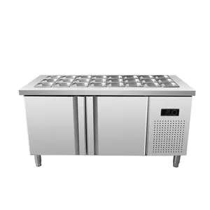 2022 Slotted Fresh-keeping Workbench Display Fridge Salad bar Refrigerator Undercounter Fridge Fridges Table Top Freezer - Product Image 1