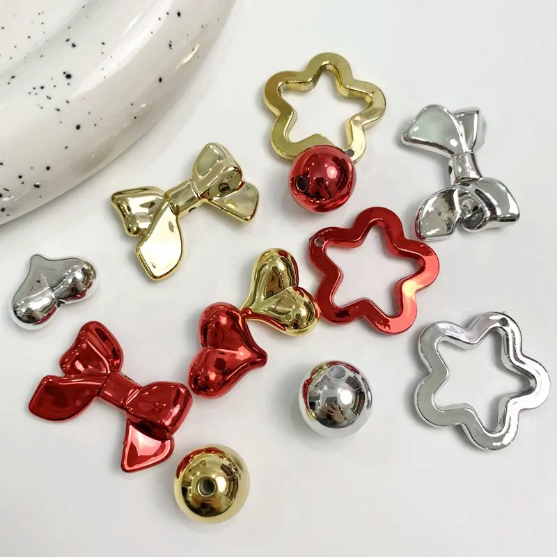 Metal Round Bow Tie Beads Pendant DIY Pendants for jewelry making Accessories