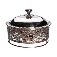 Nouveau réchaud de style rétro ajouré créatif en acier inoxydable non revêtu, chauffage au combustible solide, isotherme, noir