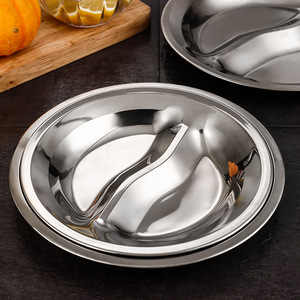 Stainless Steel Two Compartment Plate 20cm Microwave Safe For Kids And Adults - Product Image 1