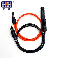 Cable de Panel Solar Personalizado, Conector PV, Cable de 4mm2 6mm2 con Conector Negro, Cable de Extensión Solar de 10 AWG
