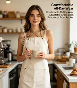 Heavy-duty Reusable Durable Sleeveless Polyester <b>Aprons</b> Adjustable Waist Custom Logo Embroidery/Printing Machine Washable for - Product Image 6