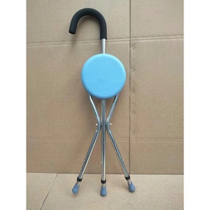 Adjustable Stainless Steel Three Legged <b>Walking</b> <b>Stick</b> With Seat For Elderly Outdoor Hiking Rehabilitation Use - Product Image 1