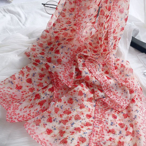 Phụ Nữ Của Voan Khăn Hoa In Trọng Lượng Nhẹ <span class=keywords><strong>Polyester</strong></span> Sheer Khăn Choàng Bọc Hot Thiết Kế Khăn - Product Image 2